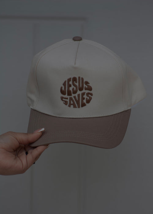 Jesus Saves Ash Mocha Hat